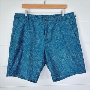 Lululemon Commision Shorts Spirited Invert Silverstone Bermuda Teal Men's Sz 38
